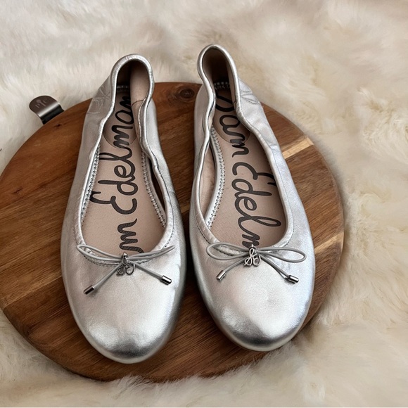 Sam Edelman Shoes - Sam Edelman Silver Ballet Felicia Flats Size 9